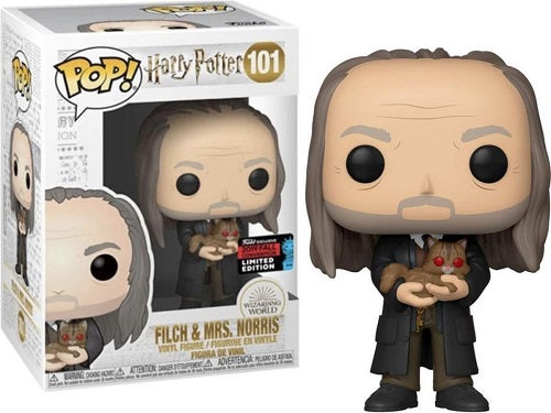 Funko POP! - Harry Potter - Zauberwelt - Filch &amp; Mrs. Norris 101 (Herbstkonvention 2019)