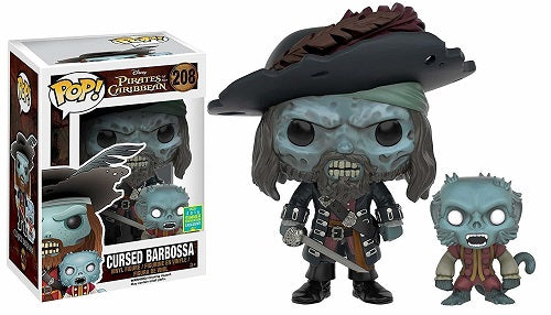 Funko POP! - Movies - Pirates of the Carabbean - Cursed Barbossa (/w Monkey) 208 (2016 Summer Convention Exclusive) (PopLife Sticker)