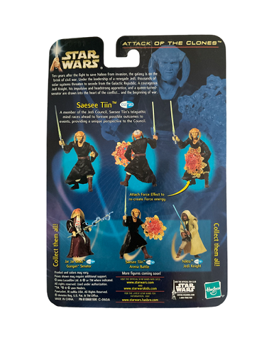 Hasbro - Star Wars - Attack of the Clones (Blue Box) - 3.75 - Saesee Tin (Jedi Master)