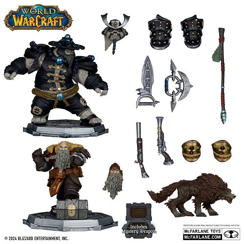 Mc Farlane Toys - World of Warcraft - Dwarf Hunter: Beast Master & Pandaren: Monk (GOLD LABEL)