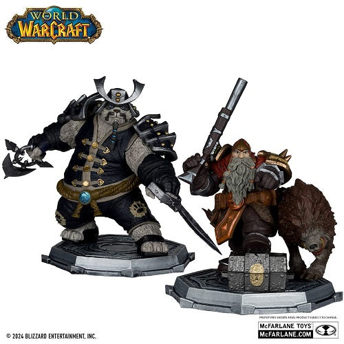 Mc Farlane Toys - World of Warcraft - Dwarf Hunter: Beast Master & Pandaren: Monk (GOLD LABEL)